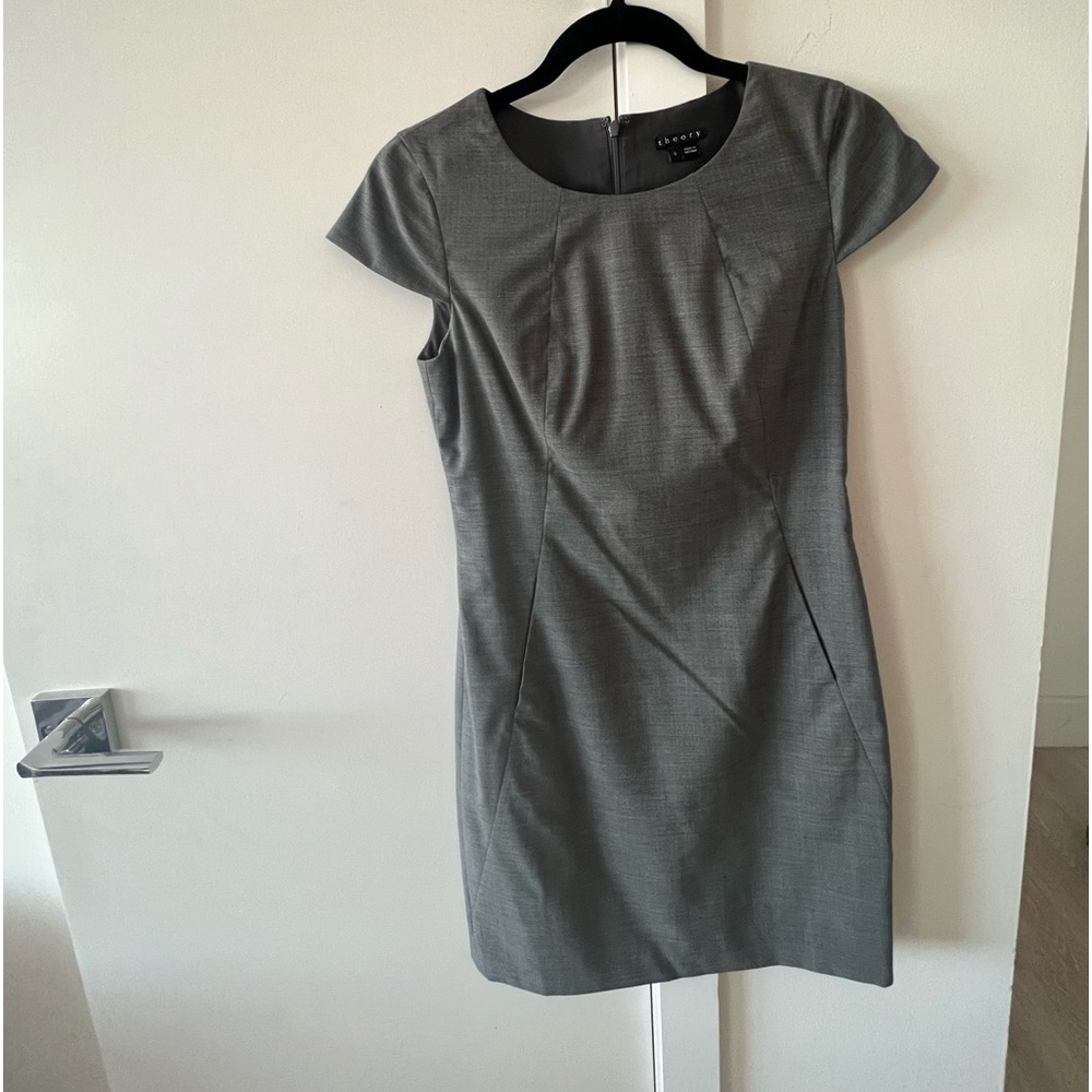 Theory gray sheath dress
